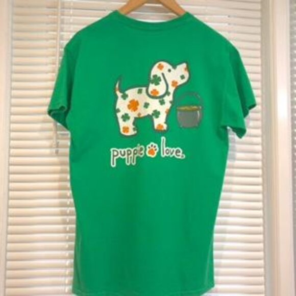 Puppy Rescue Green Unisex Crew Neck T-Shirt Pre-Loved. - Picture 1 of 15